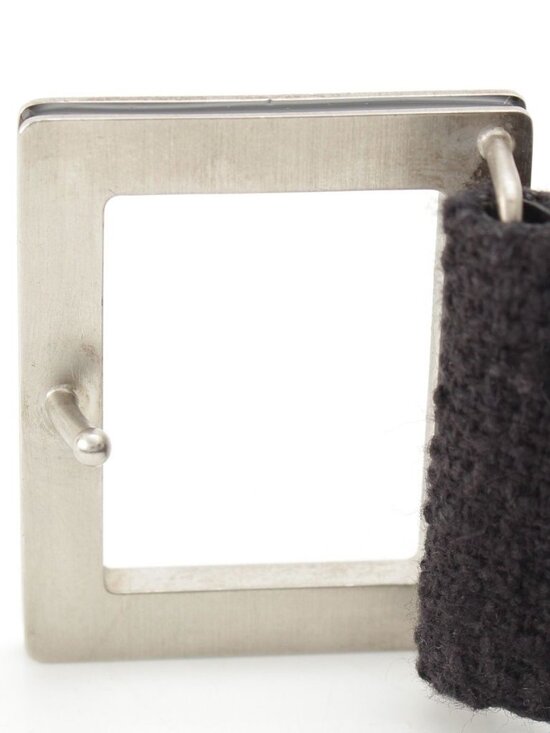 Chanel Tweed Logo Square Buckle Belt Black main image 6